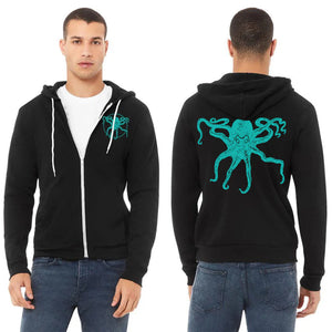 Octopus Kraken Ultra Soft Zip up-Hoodie - Unisex Black