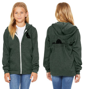 Haystack Humpback Toddler/Youth Zip Hoodie Heather Forest