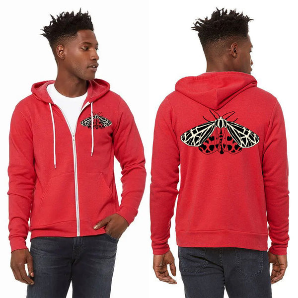 Tiger Moth Ultra Soft Zip up Hoodie - Unisex Heathered Red