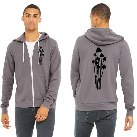 Mushroom Caps Ultra Soft Zip up Hoodie - Unisex Storm