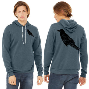 Perched Raven Ultra Soft Pull Over Hoodie - Unisex Heather Slate