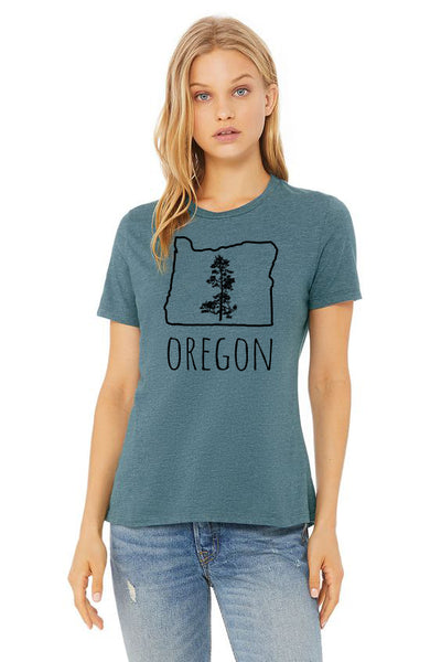 Oregon Pine Ladies Cut T-Shirt - Women's Heather Deep Teal