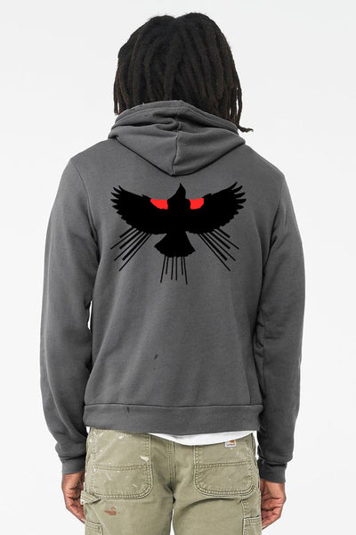Red Winged Blackbird Soft Pull Over Hoodie - Unisex Asphalt