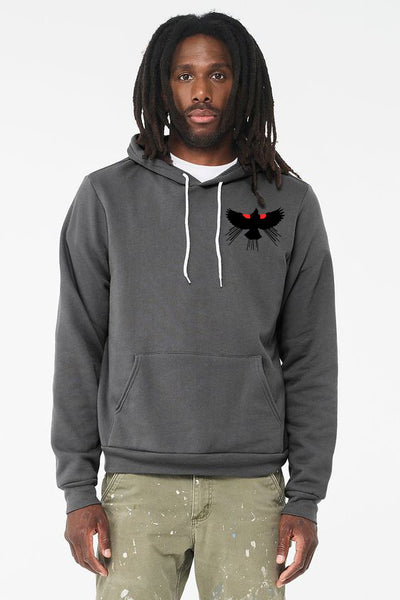 Red Winged Blackbird Soft Pull Over Hoodie - Unisex Asphalt