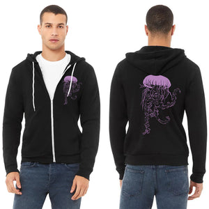 Vogue Jellyfish Ultra Soft Zip Up-Hoodie - Unisex Black