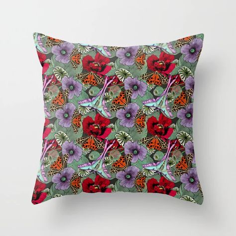 Poppy Flowers & Tiger Moth Home Products - Pillows