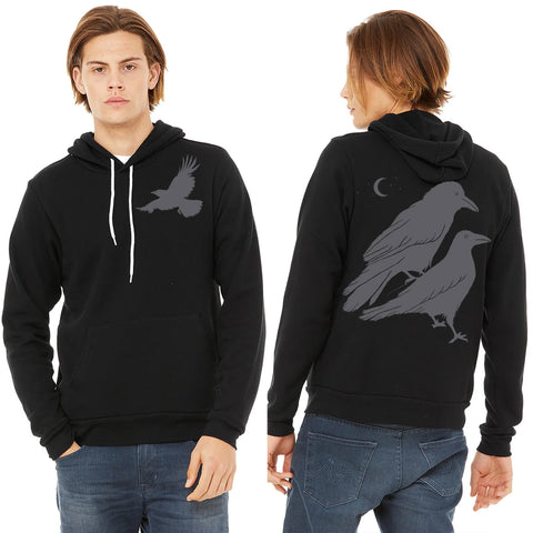 Celestial Raven Ultra Soft Pull Over Hoodie - Unisex Black