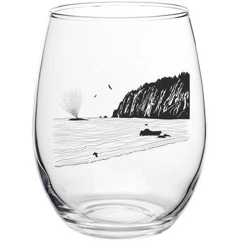 Whale Sighting Stemless Wine Glass