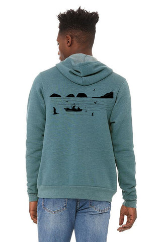 Mountain Forest Ultra Soft Zip Up Hoodie - Unisex Heather Deep Teal – Salty  Raven