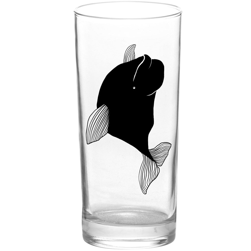 Whales Beluga Whale Black Tall Collins Glass