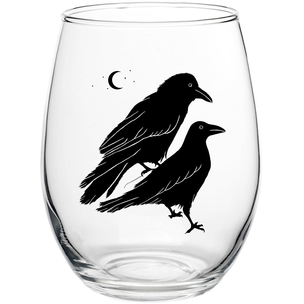 Celestial Raven Stemless Wine Glass