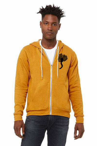 Chanterelle Ultra Soft Zip up Hoodie - Unisex Heather Mustard