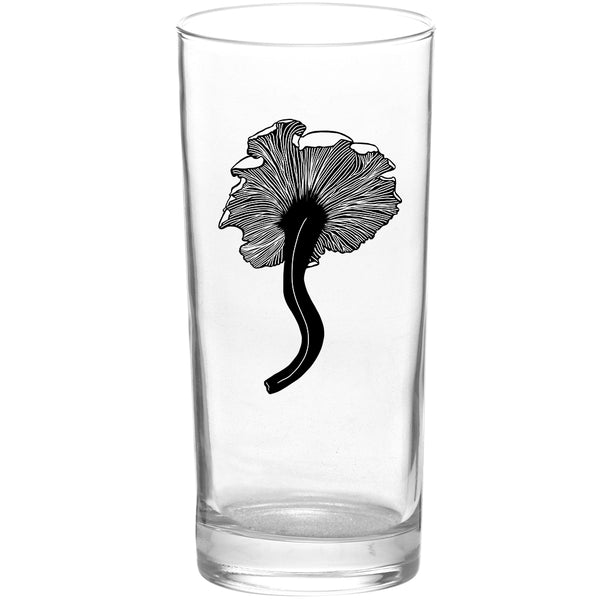 Mushrooms Chanterelle Mushroom Color and Black Tall Collins Glass