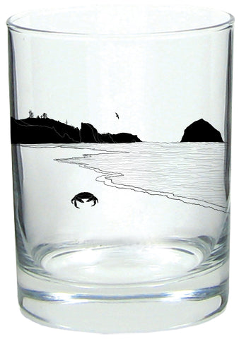 Crabby Beach Rocks Glass