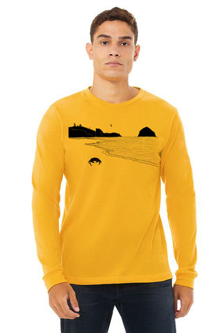 Crabby Beach T-Shirt - Long Sleeve Unisex Gold