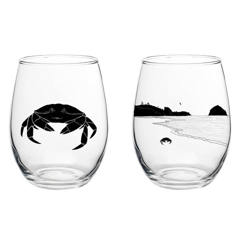 Crabby Life Stemless Wine Glassware Boxed Sets