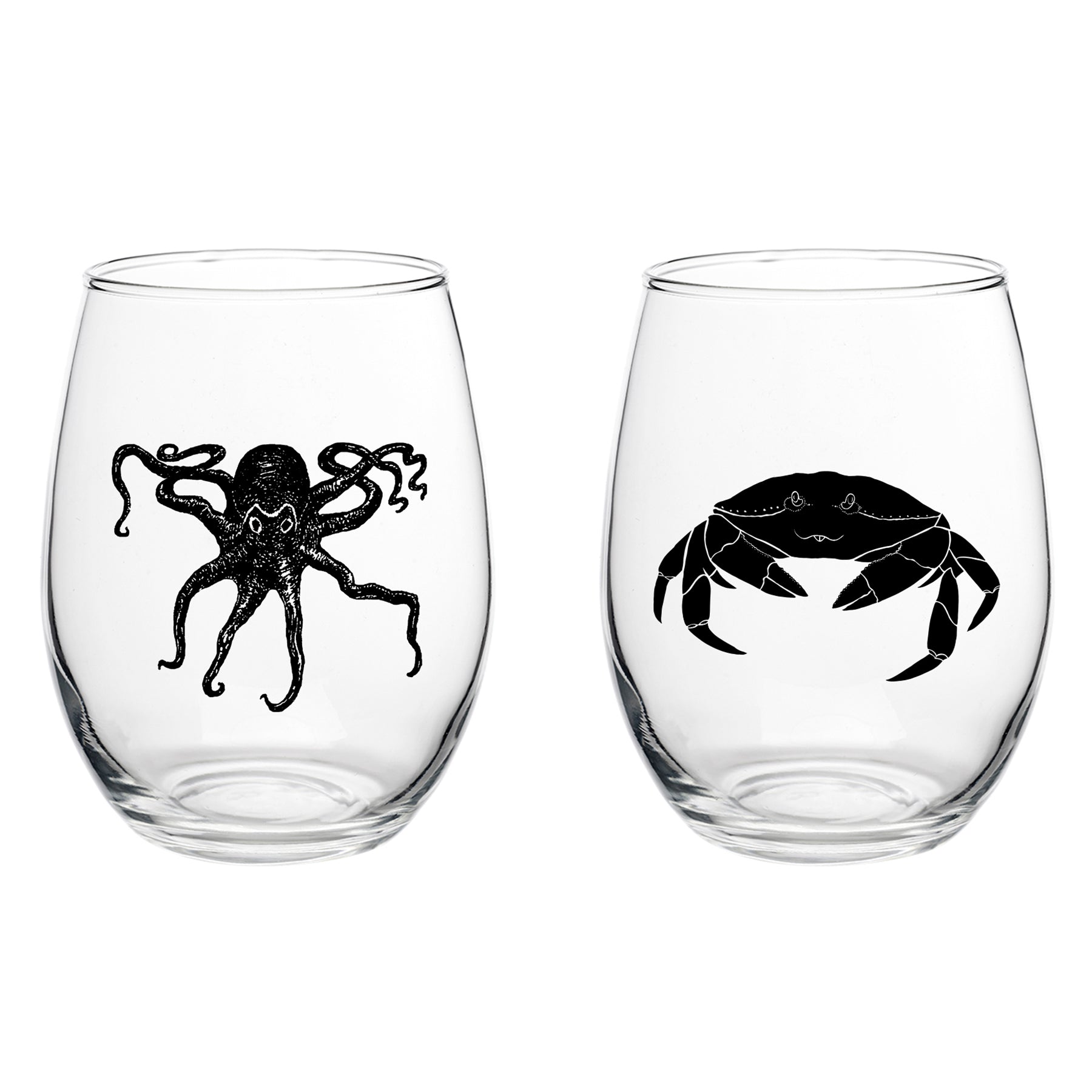 Octo Crab Stemless Wine Glassware Boxed Sets