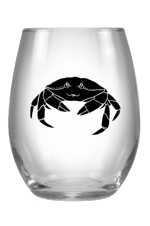 Crabby Stemless Wine Glass