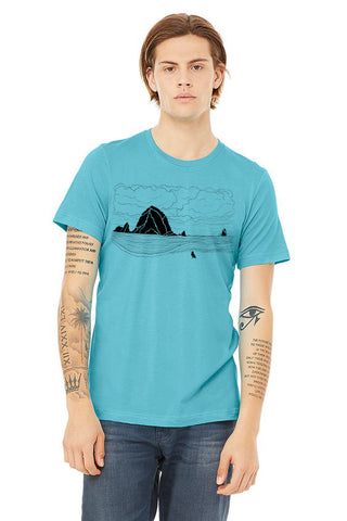 Haystack Humpback Unisex Turquoise Tee Shirt Men's T-shirt