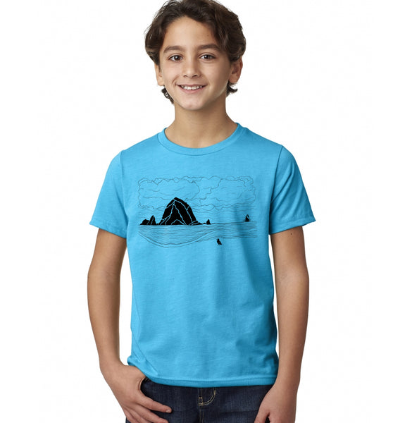 Haystack Humpback Toddler Dusty Blue & Youth Teal T-Shirt