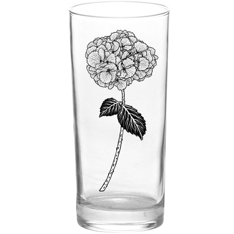 Flowers Hydrangea Flower Color & Black Tall Collins Glasses