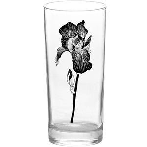 Flowers Iris Flower Black Tall Collins Glass