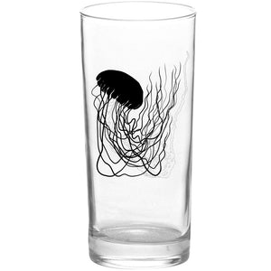 Jellyfish Reach Black Tall Collins Glass