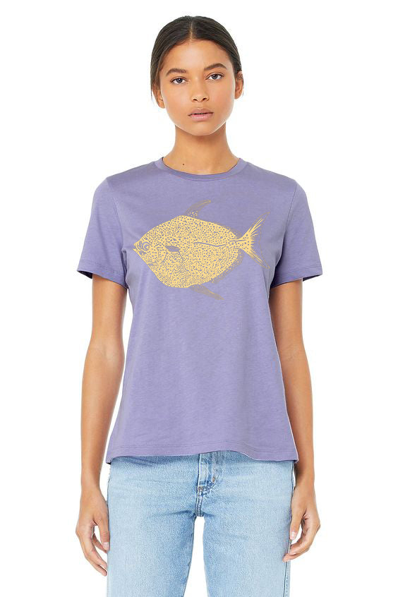 Moon Fish T-Shirt - Women's Dark Lavender