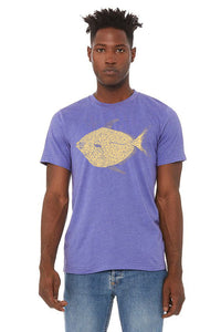 Moon Fish T-Shirt - Unisex Heather Lapis