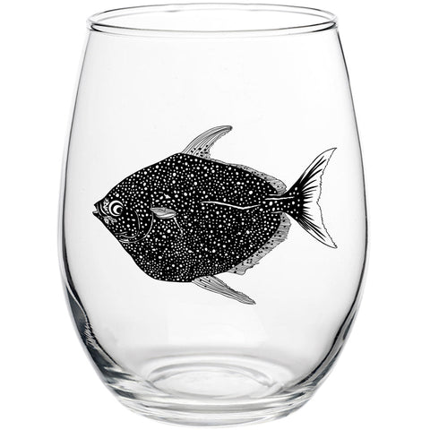Moon Fish Stemless Wine Glass
