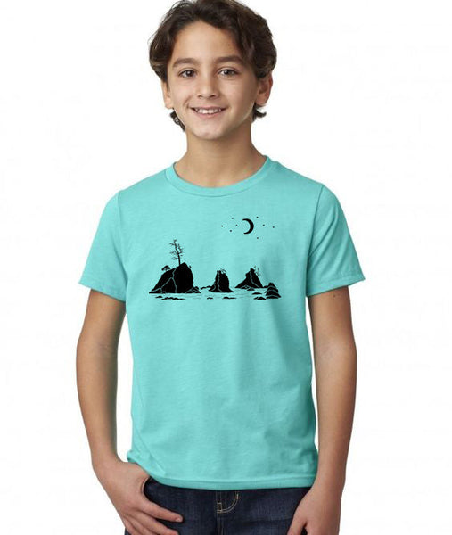 Moon Over Three Graces - Youth T-Shirt Tahitian Blue