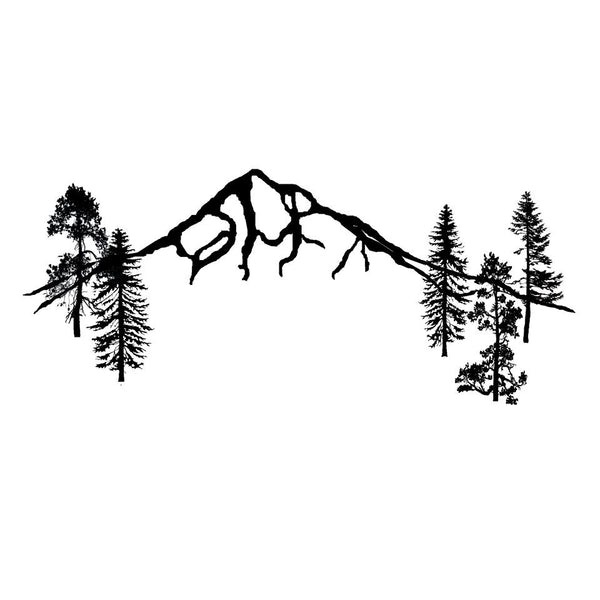 Mountain Forest T-Shirt - Long Sleeve Unisex Heather Forest