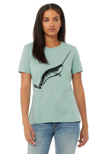 Narwhal Whale Short Sleeve Ladies T-shirt