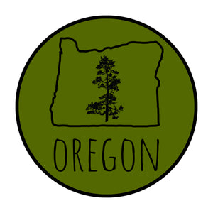 Oregon Pine Round Die-Cut Vinyl Sticker
