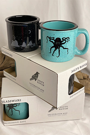 Kraken Octopus & Moon over Three Graces Ceramic Mug Boxed Set