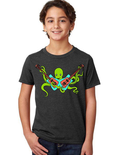 Octo Rocks Out T-Shirt - Youth Charcoal