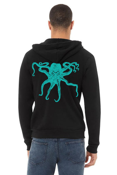Octopus Kraken Ultra Soft Zip up-Hoodie - Unisex Black