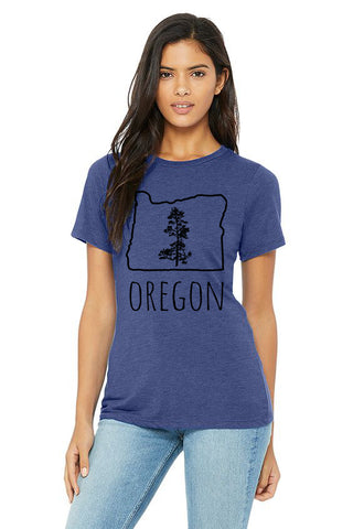 Oregon Pine *Limited Edition* Ladies Cut T-Shirt - Women's True Royal Tri-Blend