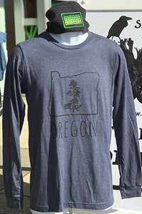 Oregon Pine *Limited Edition* Longsleeve T-Shirt - Long Sleeve Unisex Heather Navy