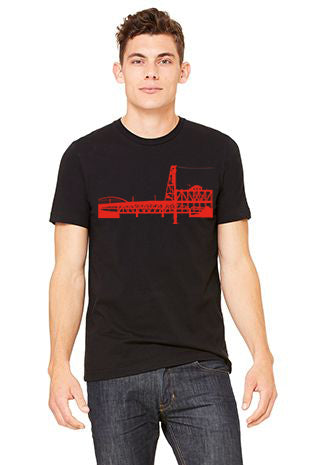 Portland Bridges T-Shirt - Unisex Black