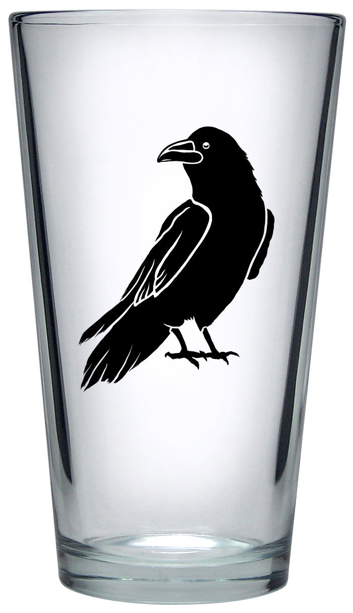 Peaceful Raven Pint Glass