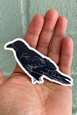 Perched Raven Vinyl Stickers