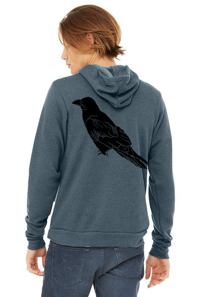 Perched Raven Ultra Soft Pull Over Hoodie - Unisex Heather Slate