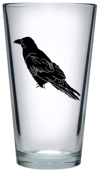 Perched Raven Pint Glass