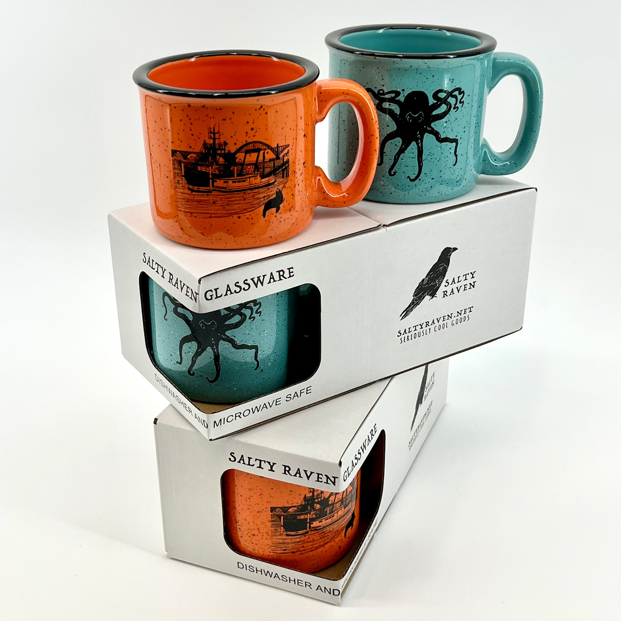 Octopus & Sea Lion's Port Ceramic Campfire Mug Boxed Set