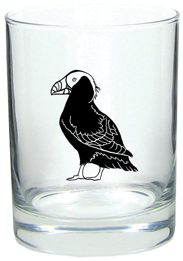Tufted Puffin Rocks Glass
