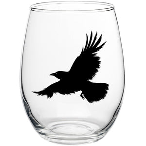 Flying Raven Stemless Wine Glass