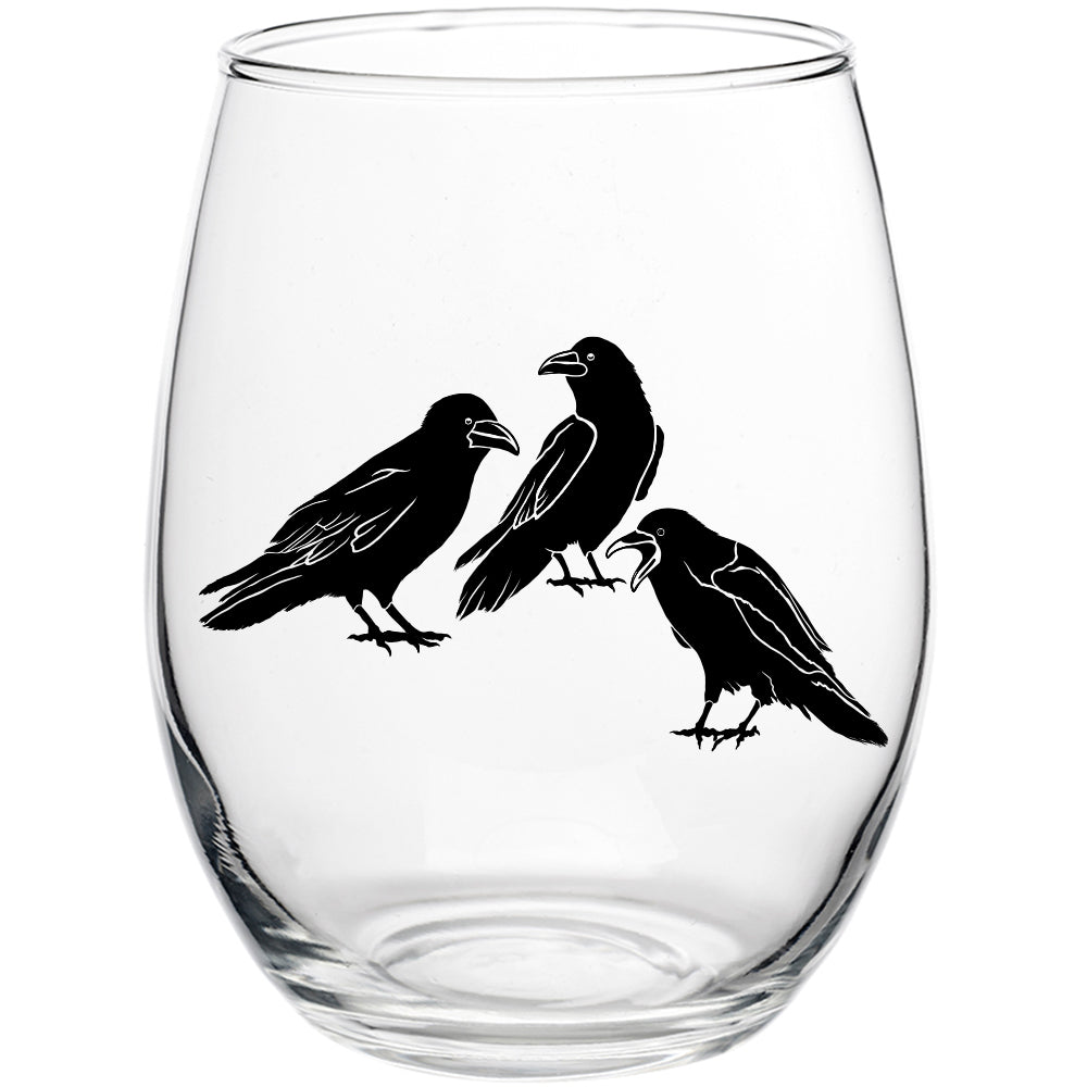 Raven's Chat Stemless Wine Glass