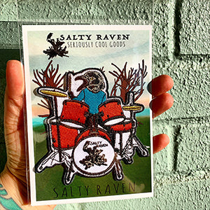 Salty Raven Drums Iron-On-Patch