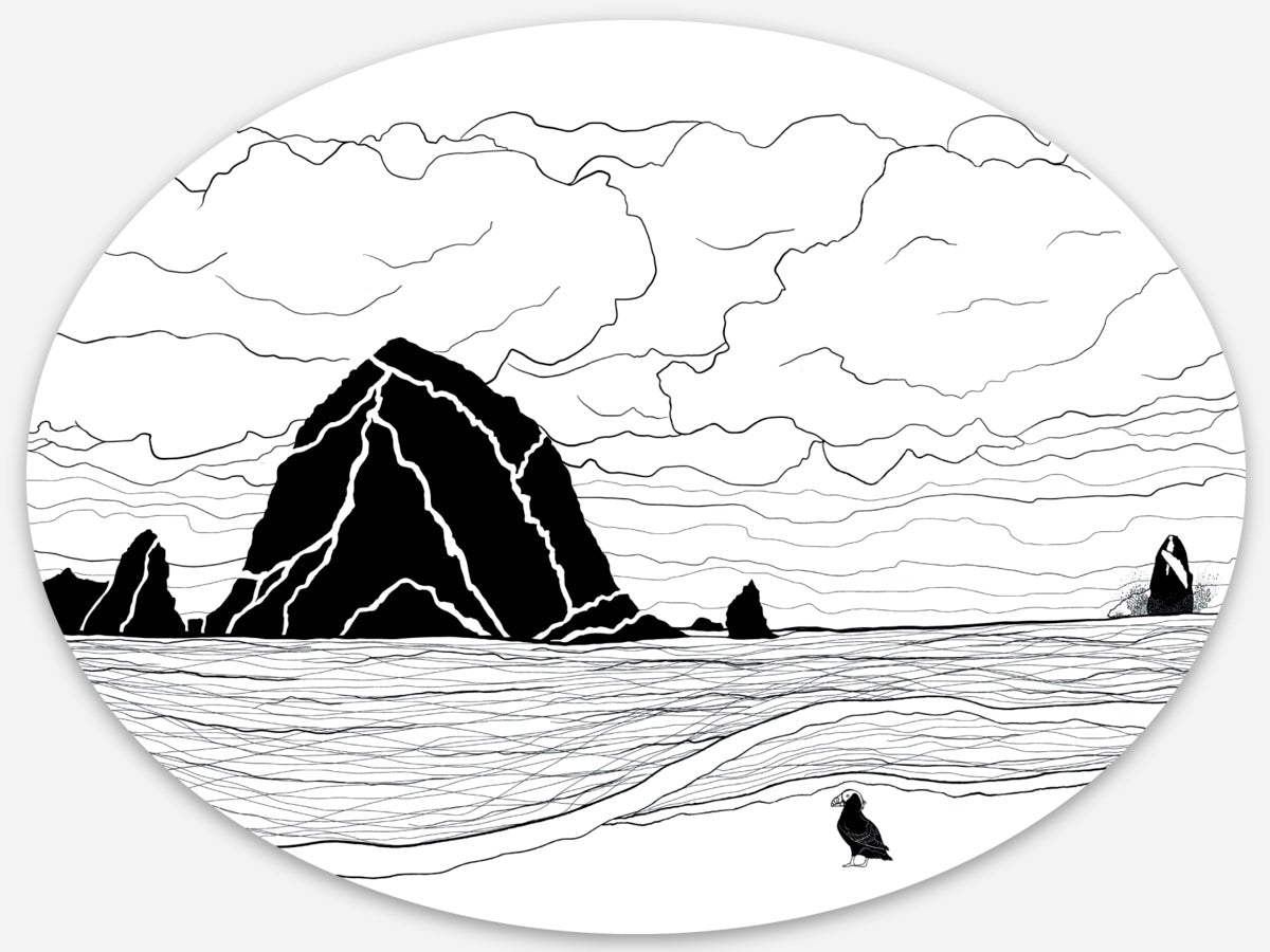 Haystack Humpback Oval Stickers